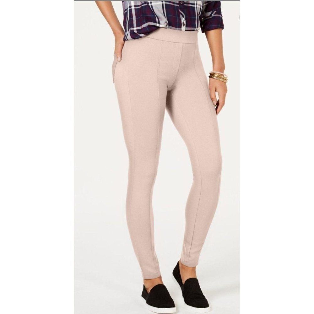 Style & Co Seam-Front Ponte-Knit Leggings PS Pink